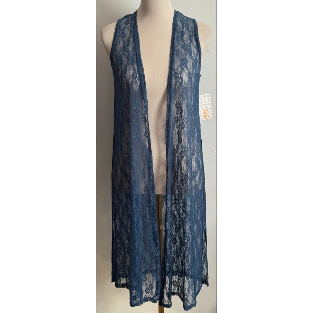 Women's LuLaRoe Blue Lace Joy Vest XS